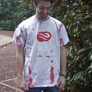 Light Grey & Red Blood Connection Tie-Dye Shirt